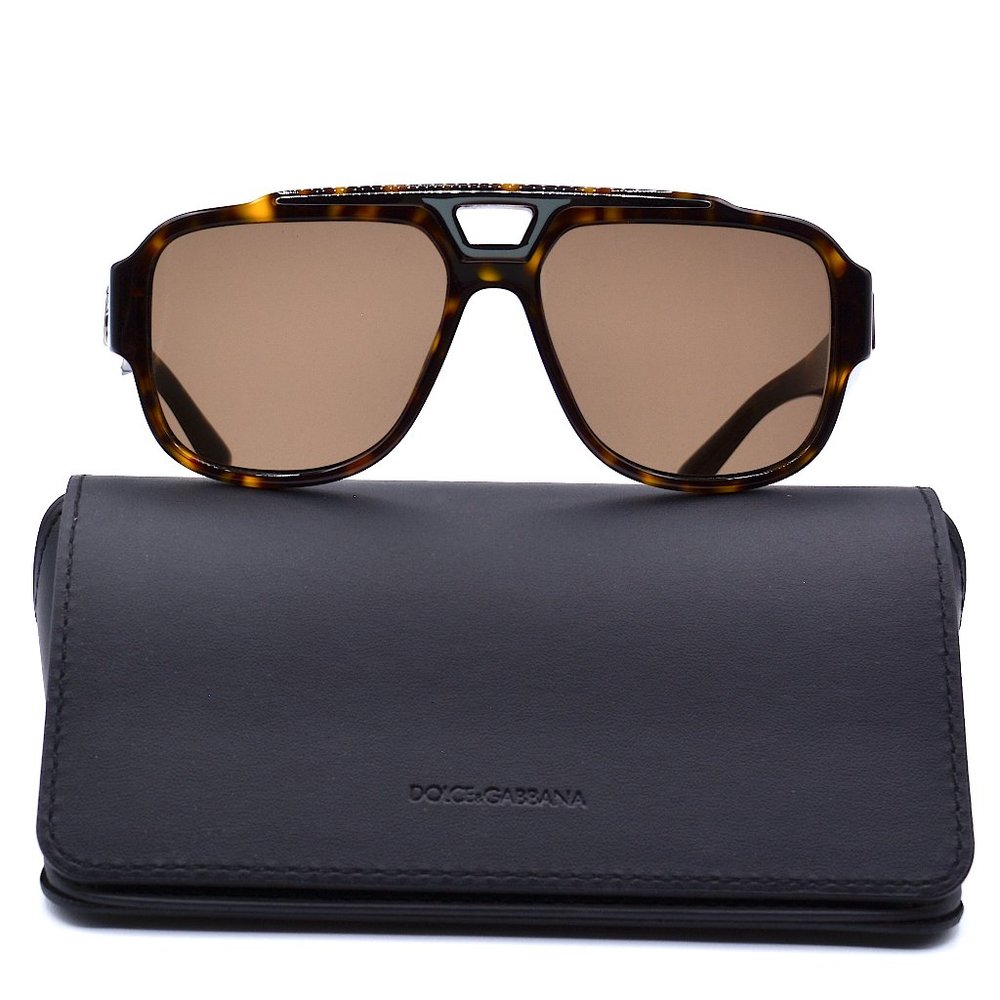 NEW DOLCE&GABBANA DG4389 502/73 HAVANA DARK BROWN AUTHENTIC SUNGLASSES - Picture 3 of 12